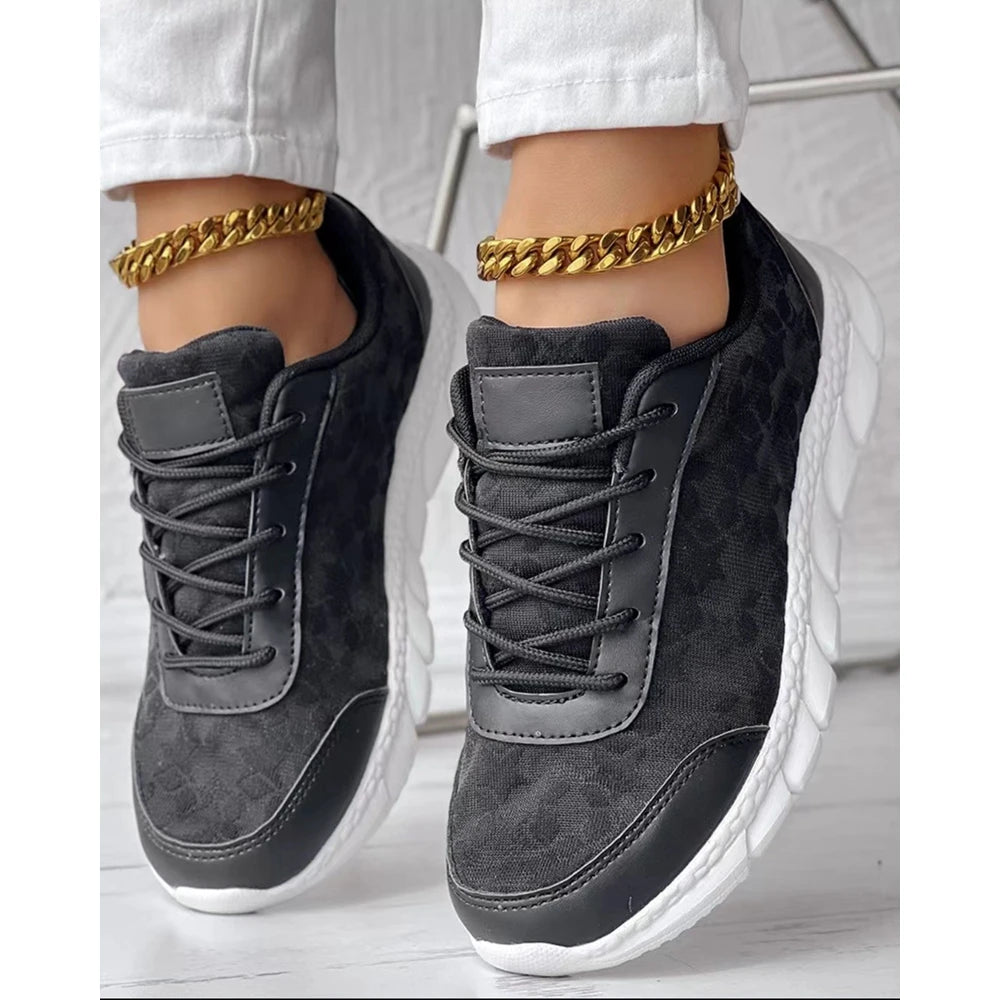 Damskie buty sportowe sneakersy ortopedyczne z koronkowymi wstawkami
