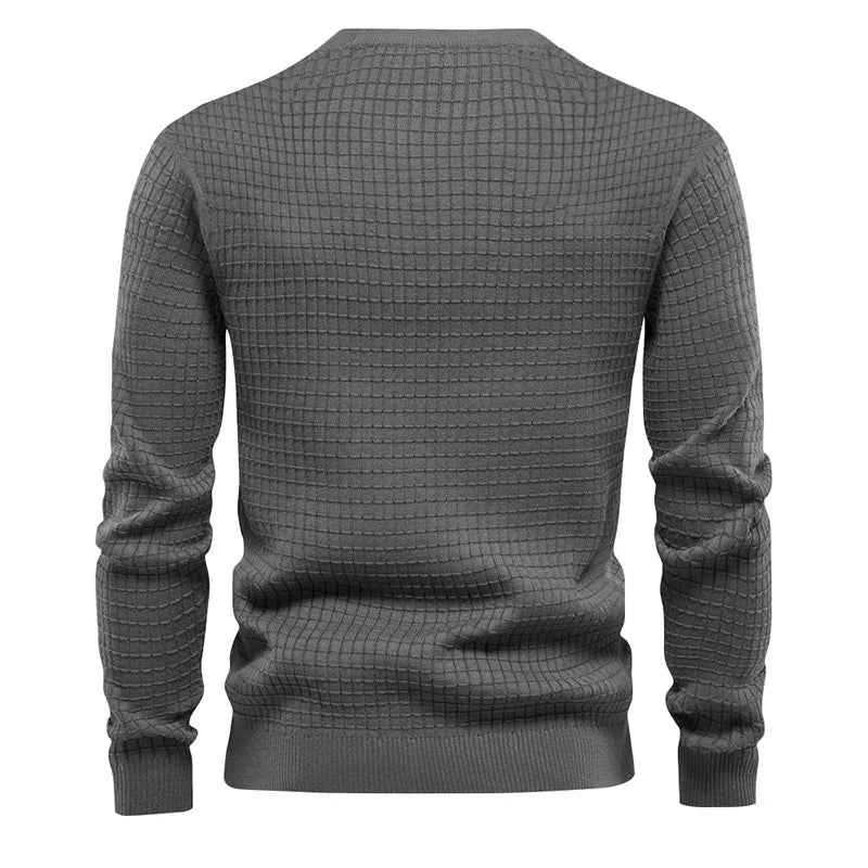 Męski Sweter z Prążkowanym Wzorem