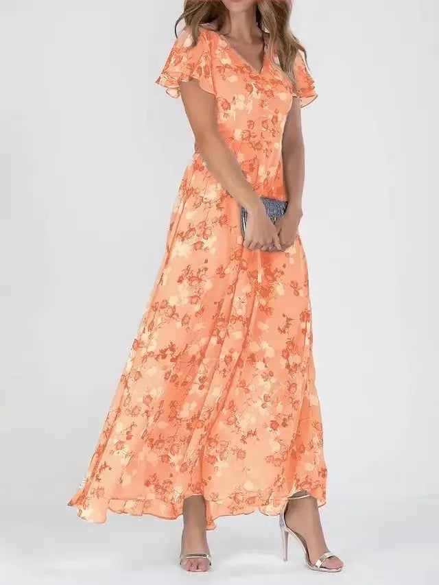 Sukienka Maxi w Kwiatowy Wzór – Elegancka Letnia Sukienka Damska