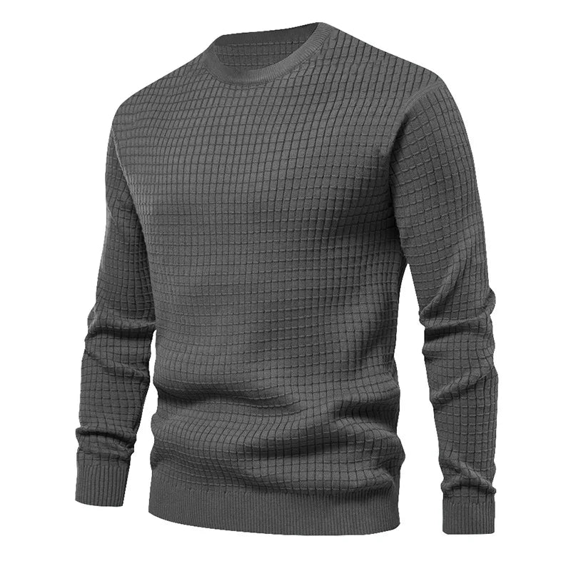 Męski Sweter z Prążkowanym Wzorem