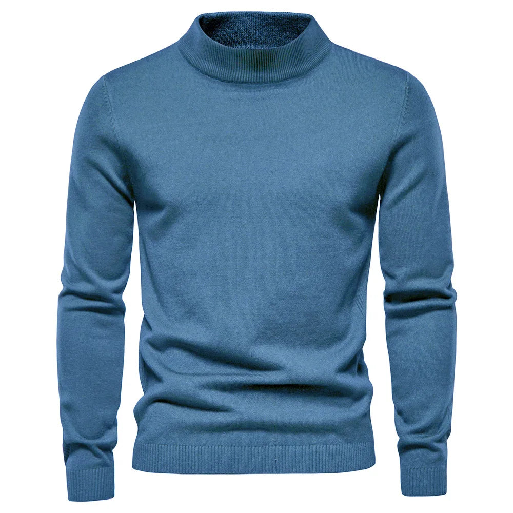 Sweter Męski z Wysokim Kołnierzem