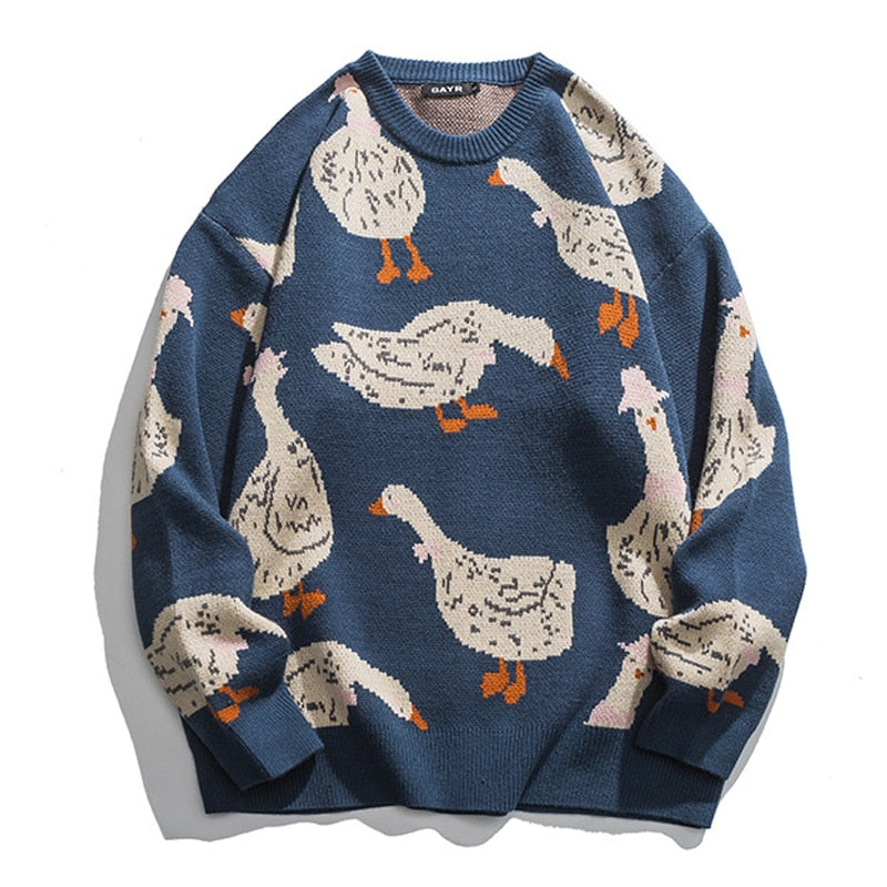 Męski Sweter z Motywem Kaczek