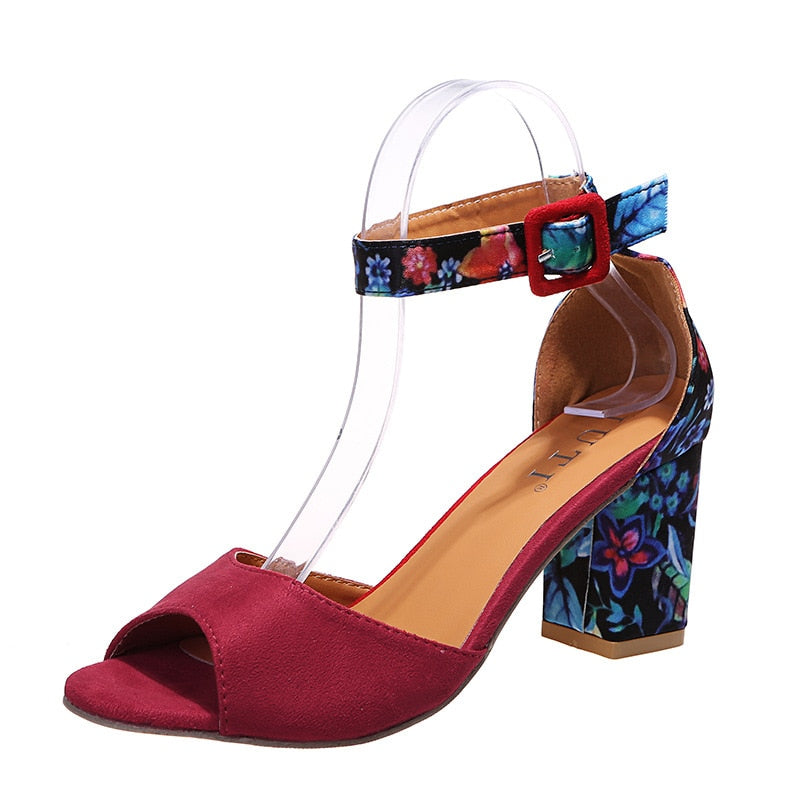 Buty na obcasie Floral