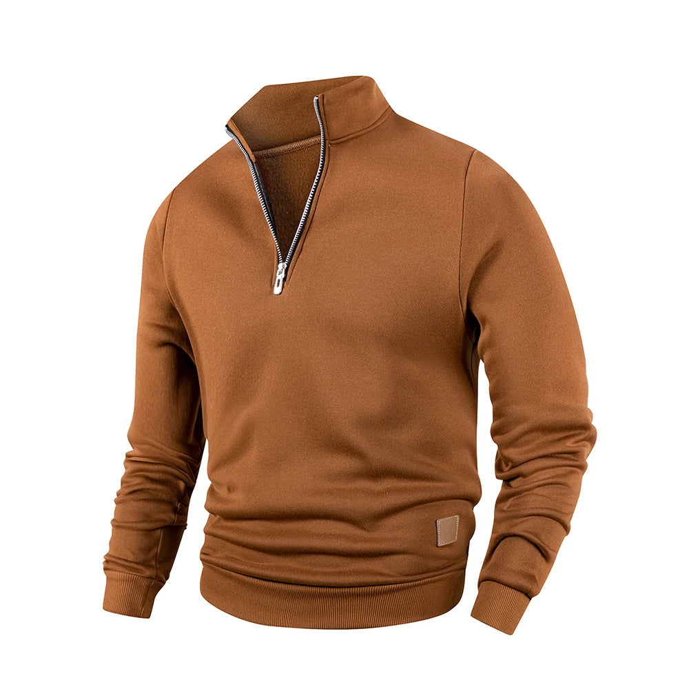 Męska bluza z zamkiem pod szyją i stójką – klasyczny krój