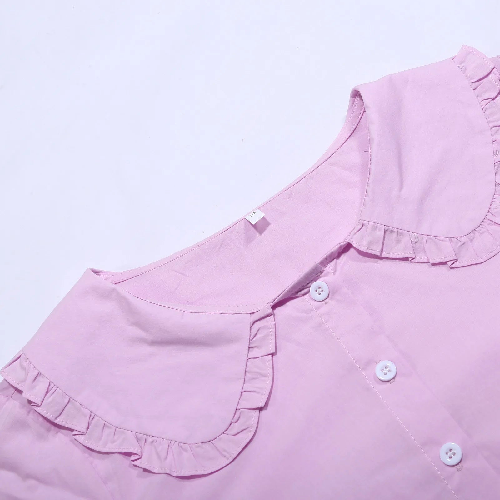 Damska koszula lniana z falbankami i ozdobnym kołnierzykiem – luźny fason