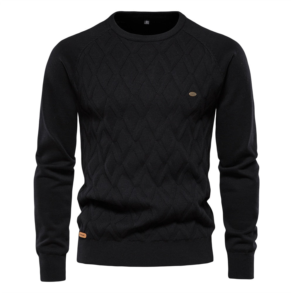 Męski Sweter z Diamentowym Wzorem