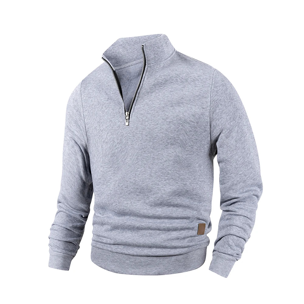 Męska bluza z zamkiem pod szyją i stójką – klasyczny krój