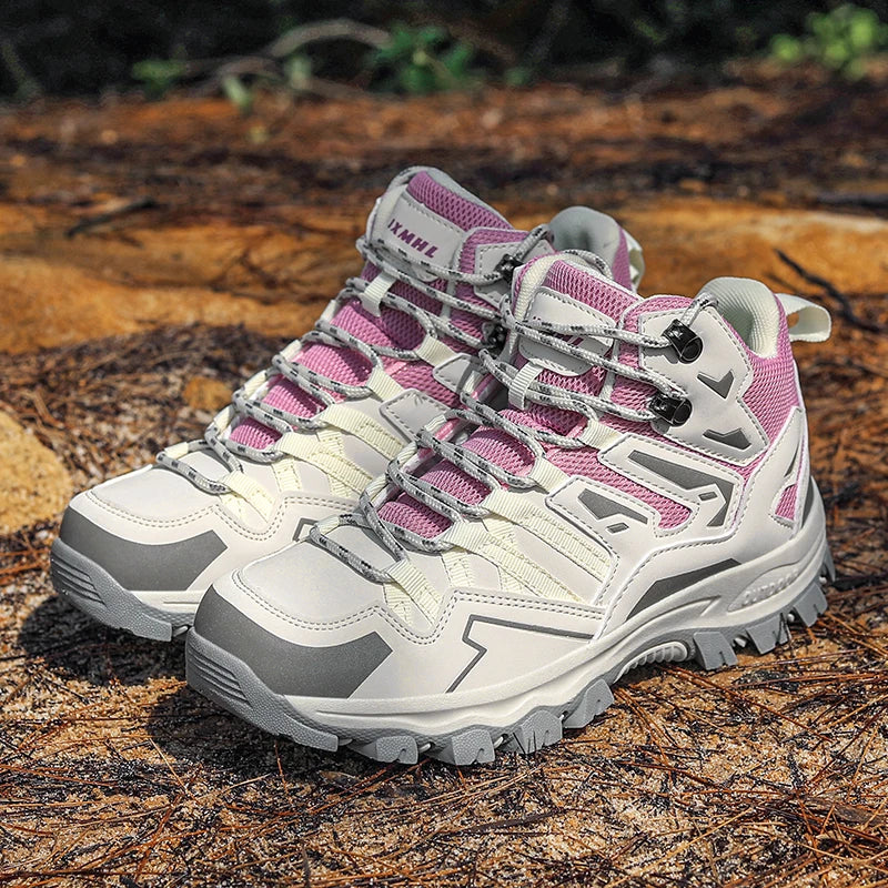 Unisex buty trekkingowe outdoor – wodoodporne, amortyzujące, z wysoką cholewką