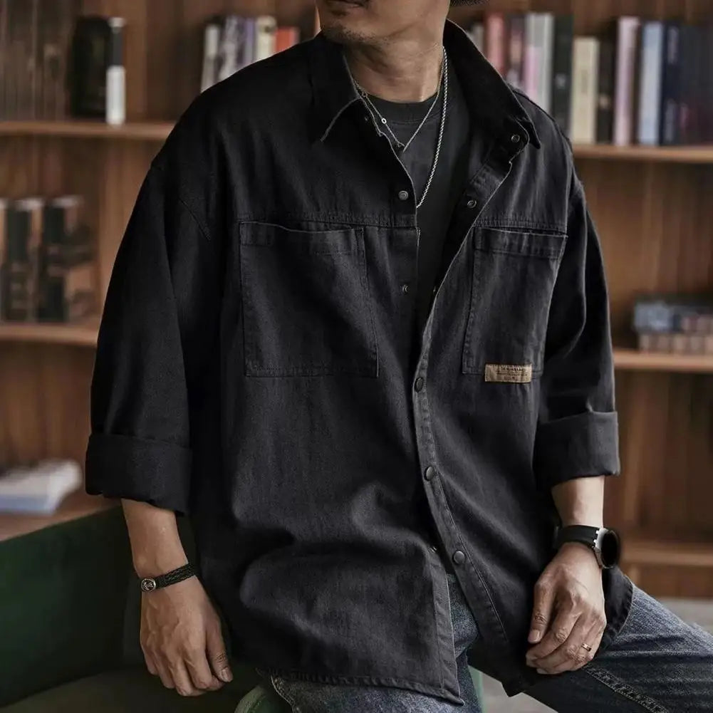 Męska Koszula Oversize w Stylu Safari