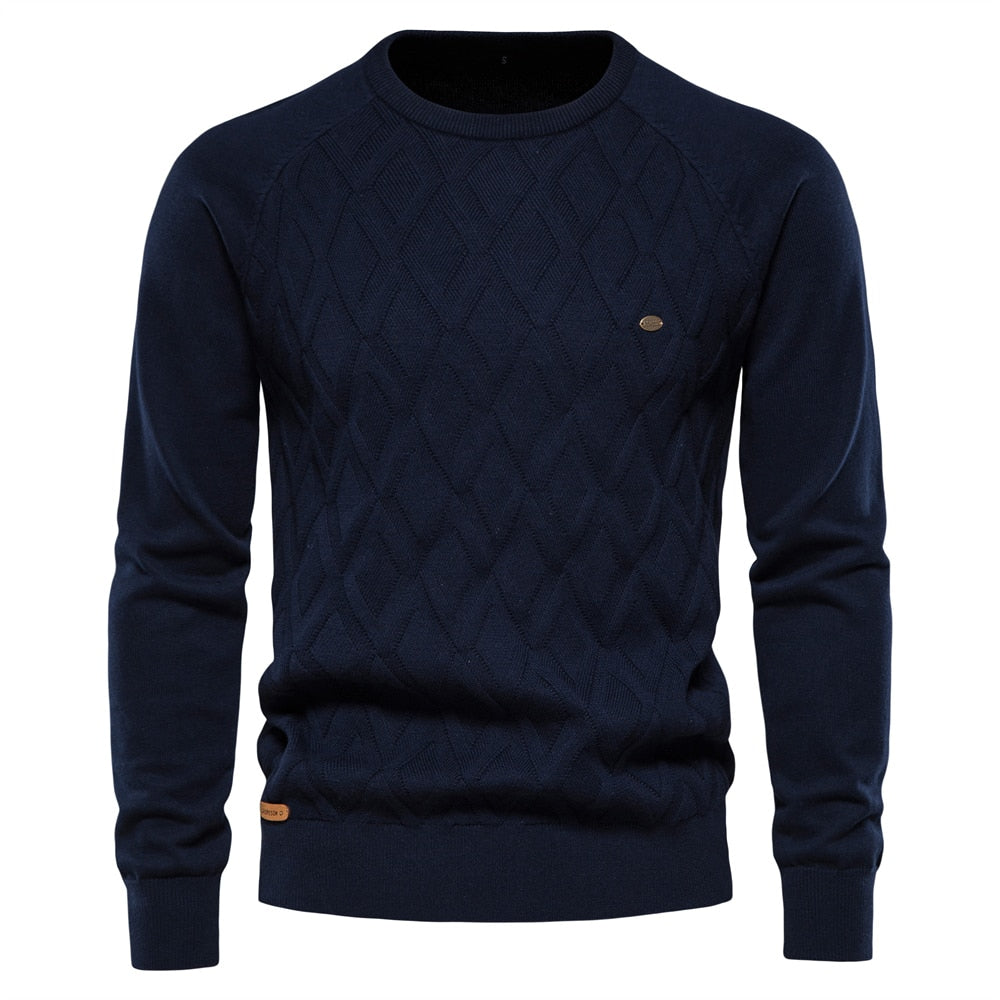 Męski Sweter z Diamentowym Wzorem