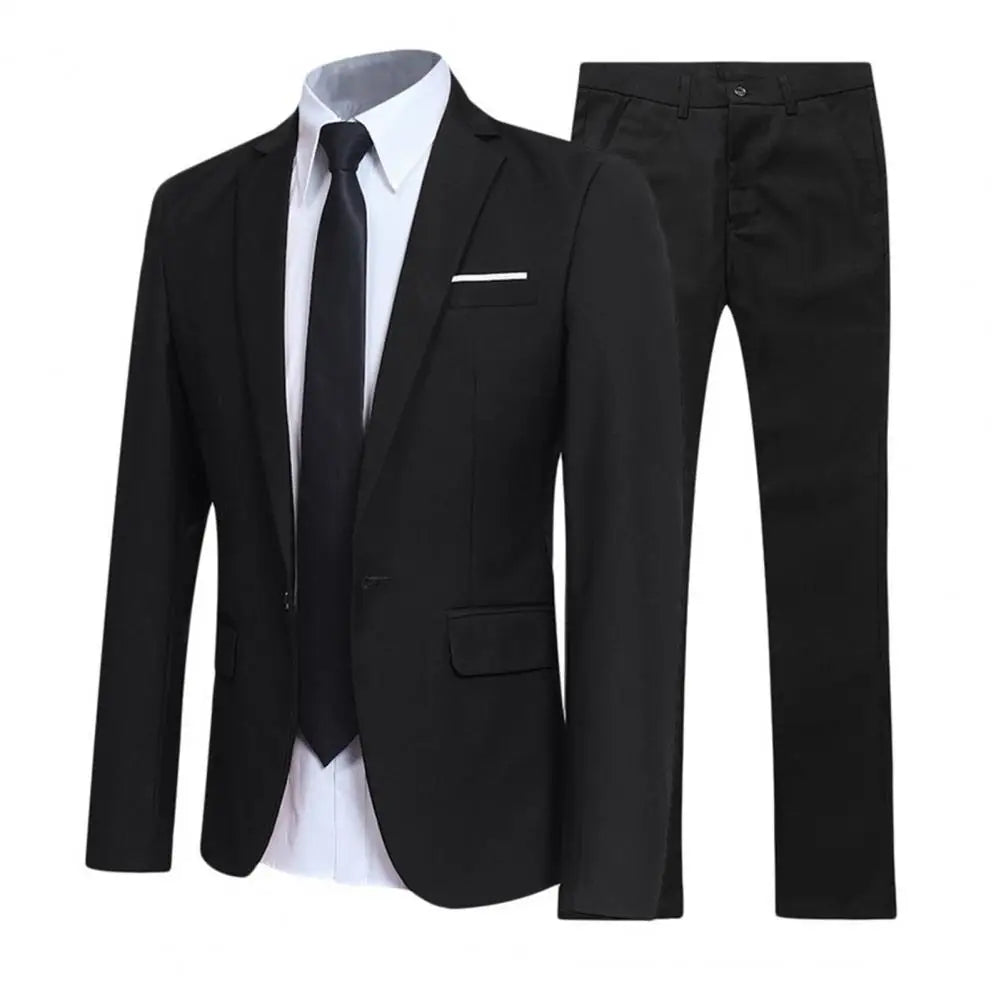 Męski garnitur 2-częściowy slim fit z marynarką i spodniami