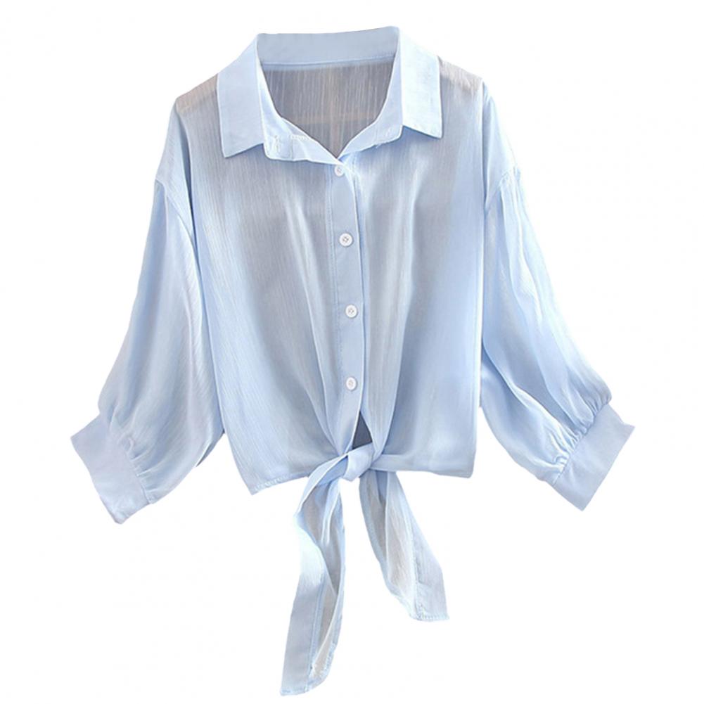 Luźna Damska Bluzka z Wiązaniem