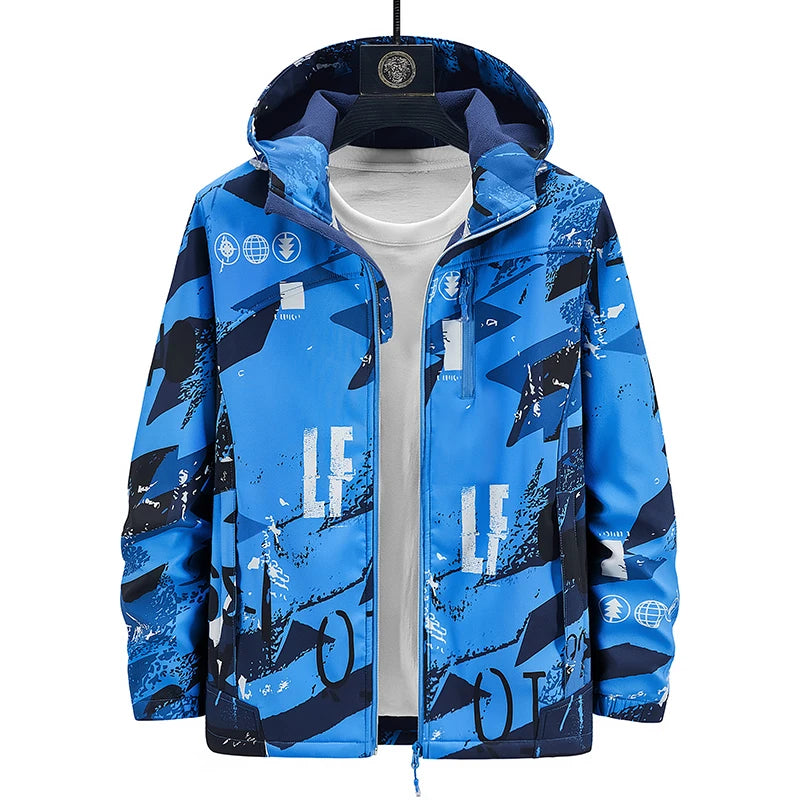 Unisex kurtka softshell z polarem – oddychająca kurtka outdoorowa z kapturem do górskich wypraw i sportów