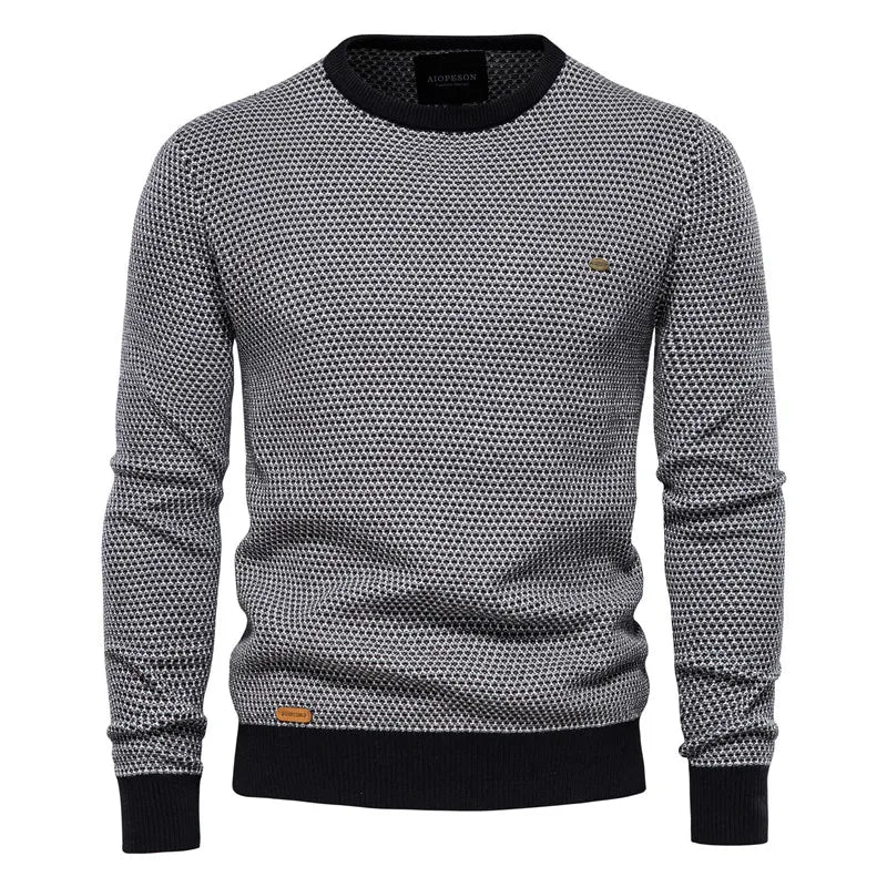 Męski Sweter Bluza z Geometrycznym Wzorem