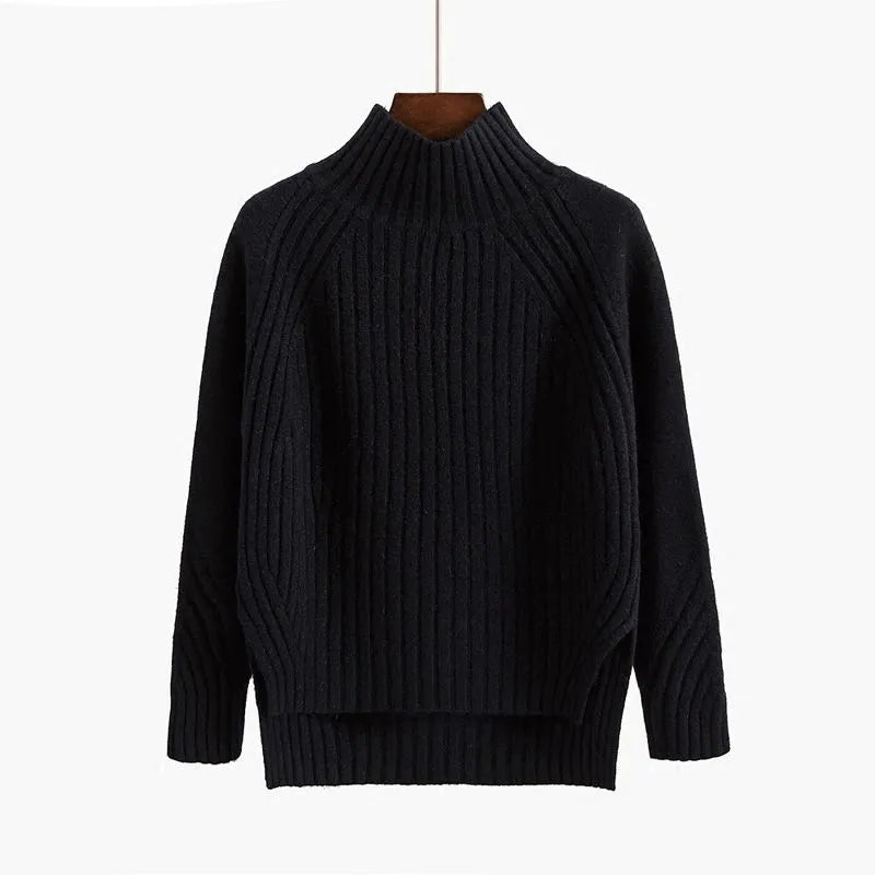 Damski sweter z wysokim kołnierzem