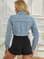 Damska kurtka jeansowa w stylu crop top