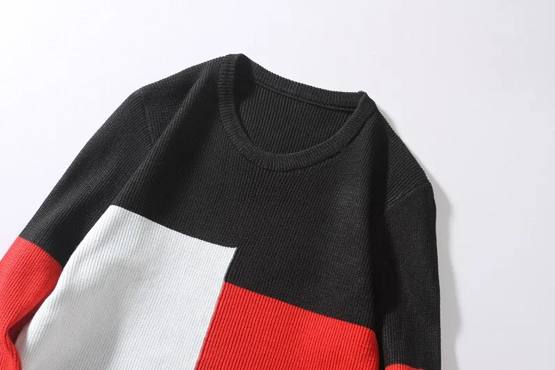 Sweter Męski z Geometrycznym Wzorem