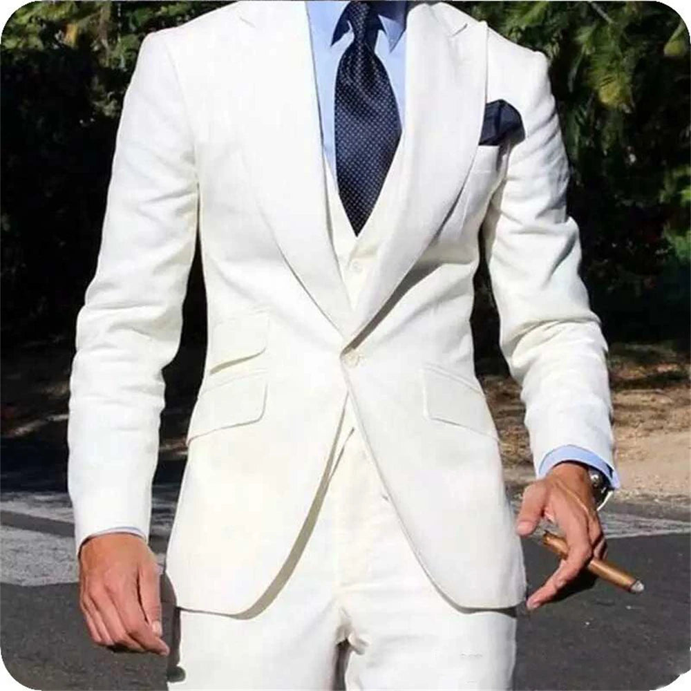 Męski garnitur trzyczęściowy slim fit – elegancki komplet z marynarką, kamizelką i spodniami