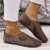 Damskie płaskie buty vintage z ozdobnym zapięciem