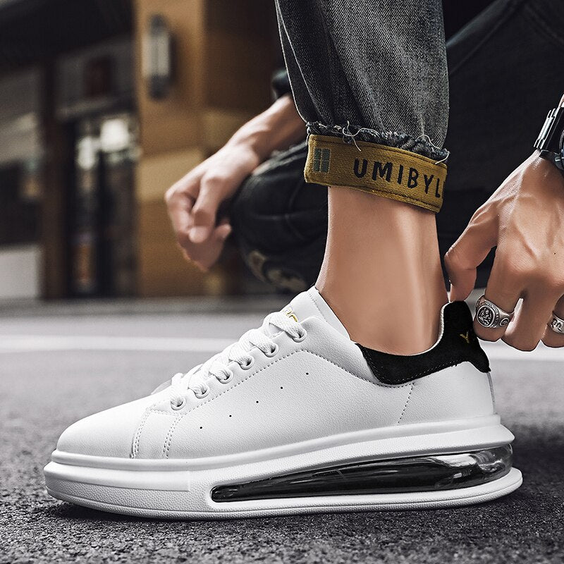 Nowoczesne Sportowe Buty Męskie Sneakersy z Amortyzującą Wysoką Podeszwą