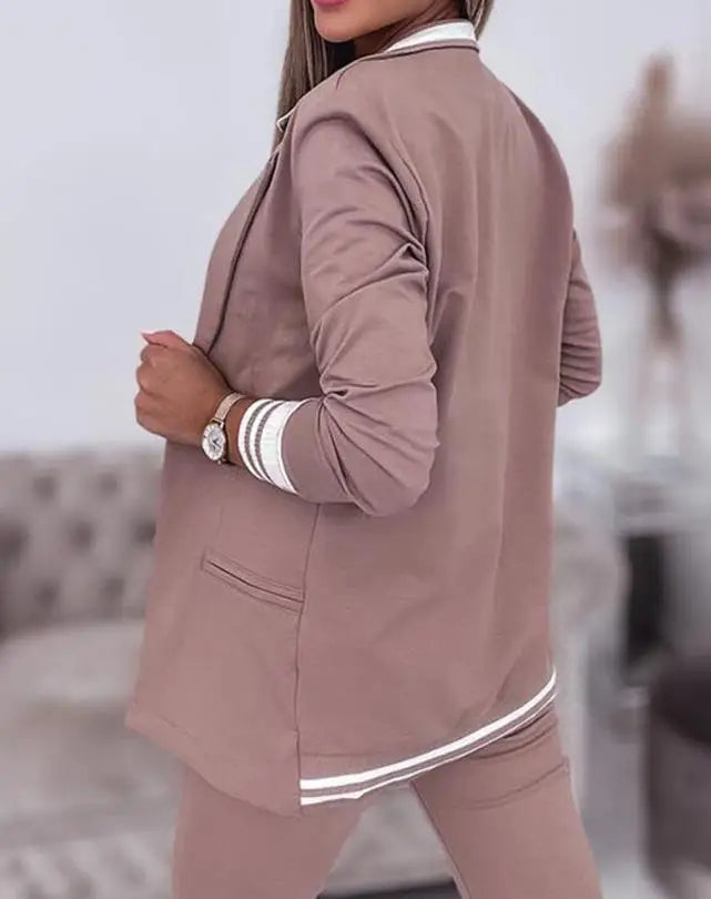 Damski komplet dresowy 2-częściowy z marynarką i spodniami jogger