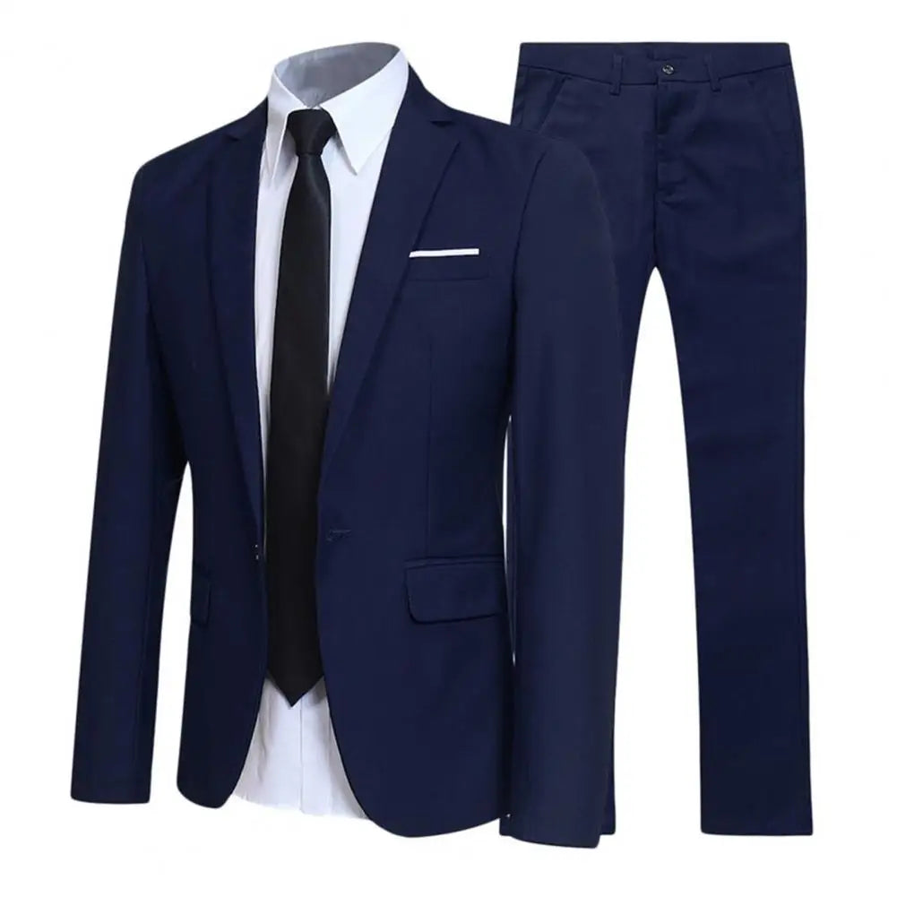 Męski garnitur 2-częściowy slim fit z marynarką i spodniami