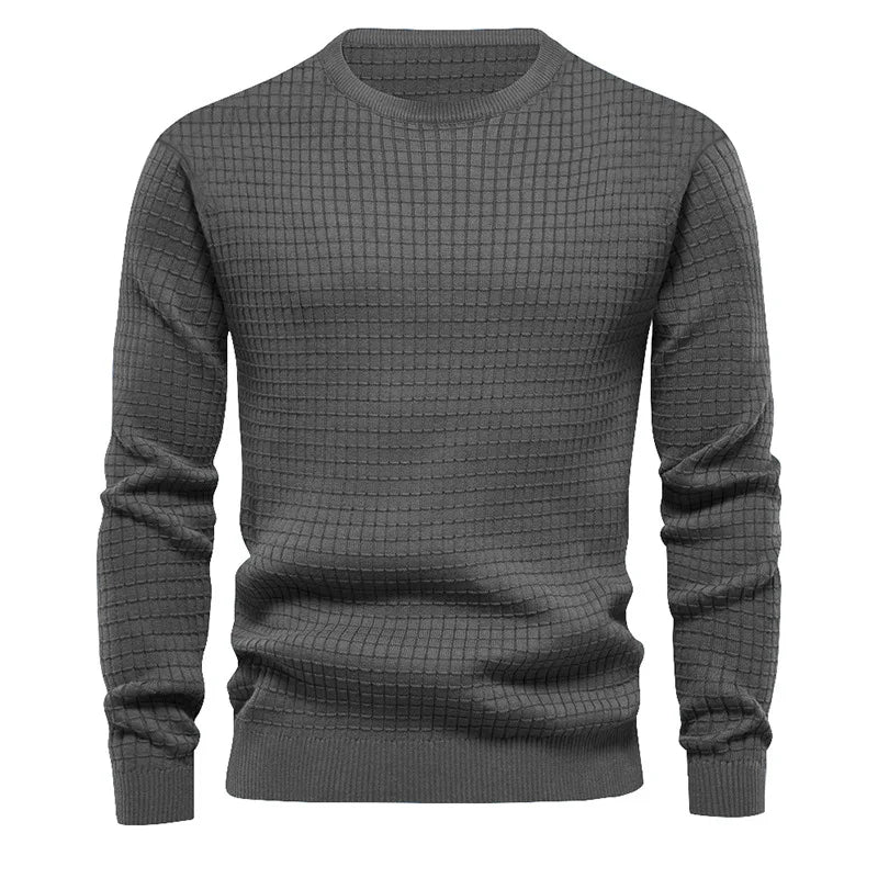 Męski Sweter z Prążkowanym Wzorem