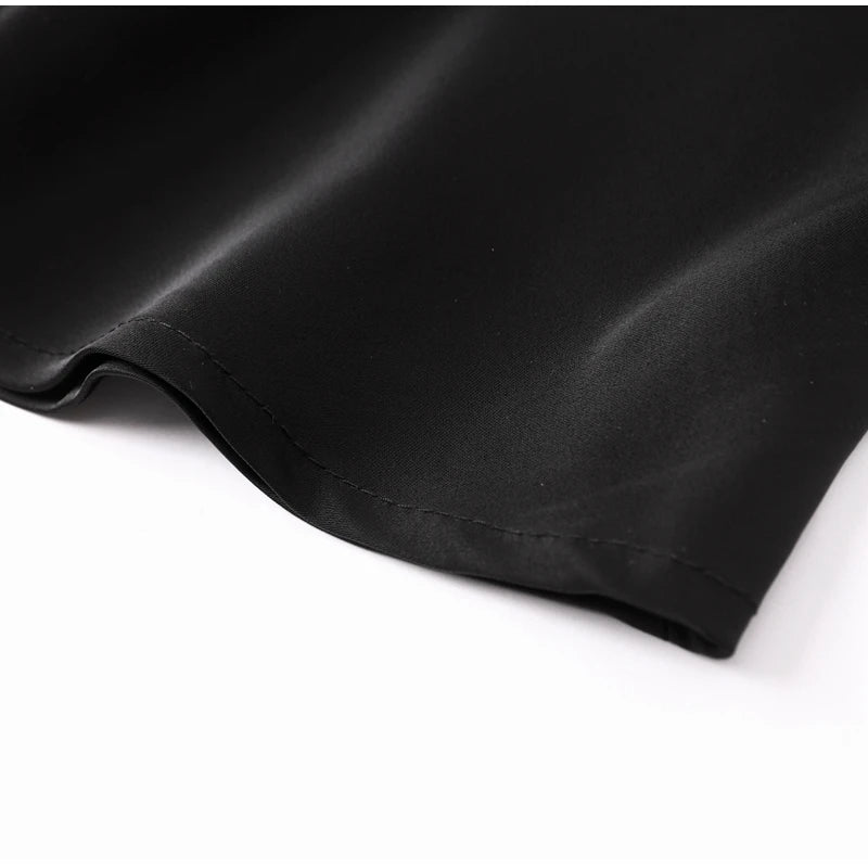 Damska jedwabna spódnica maxi z wysokim stanem