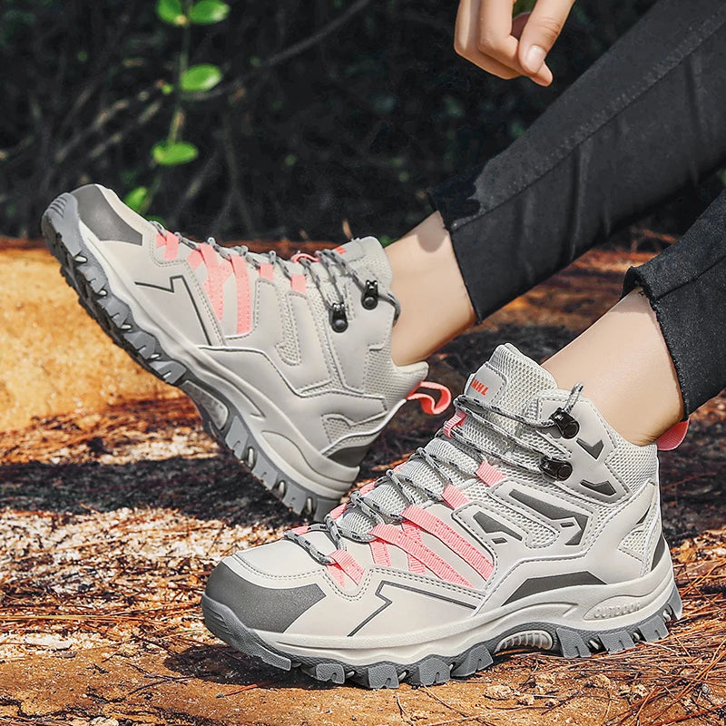 Unisex buty trekkingowe outdoor – wodoodporne, amortyzujące, z wysoką cholewką