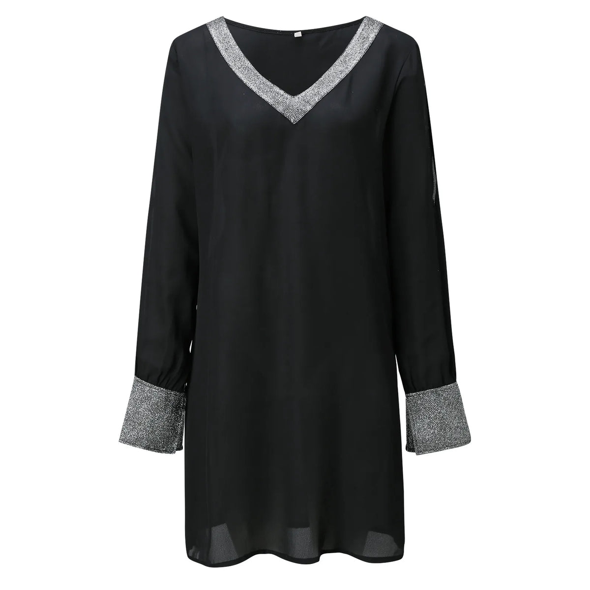 Elegancka Sukienka z Błyszczącymi Akcentami