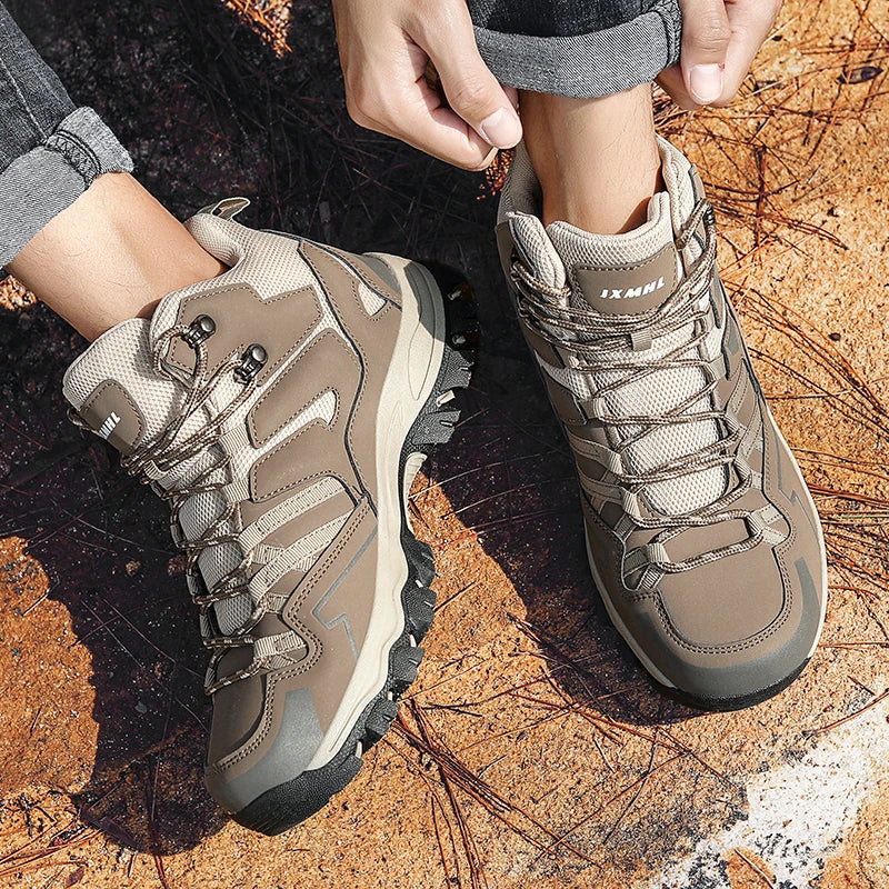 Unisex buty trekkingowe outdoor – wodoodporne, amortyzujące, z wysoką cholewką