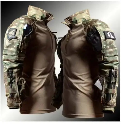 Taktyczny zestaw odzieży męskiej – bluza i spodnie bojówki w kamuflażu