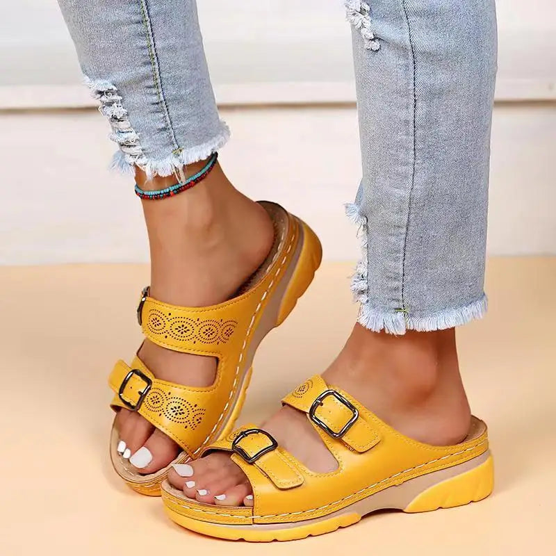 Damskie ortopedyczne buty klapki z regulowanymi paskami