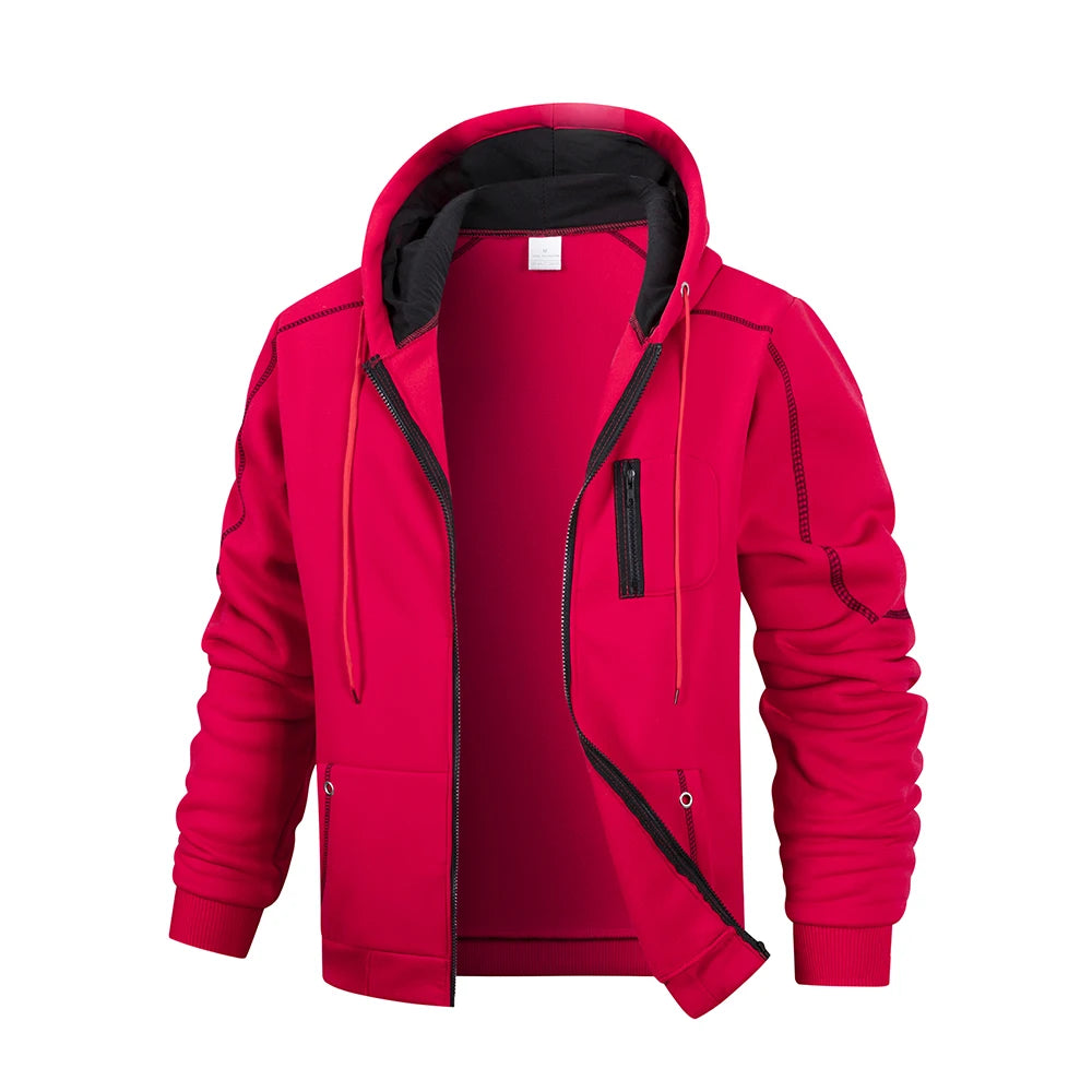 Męska bluza z kapturem na zamek – sportowy styl i codzienna wygoda