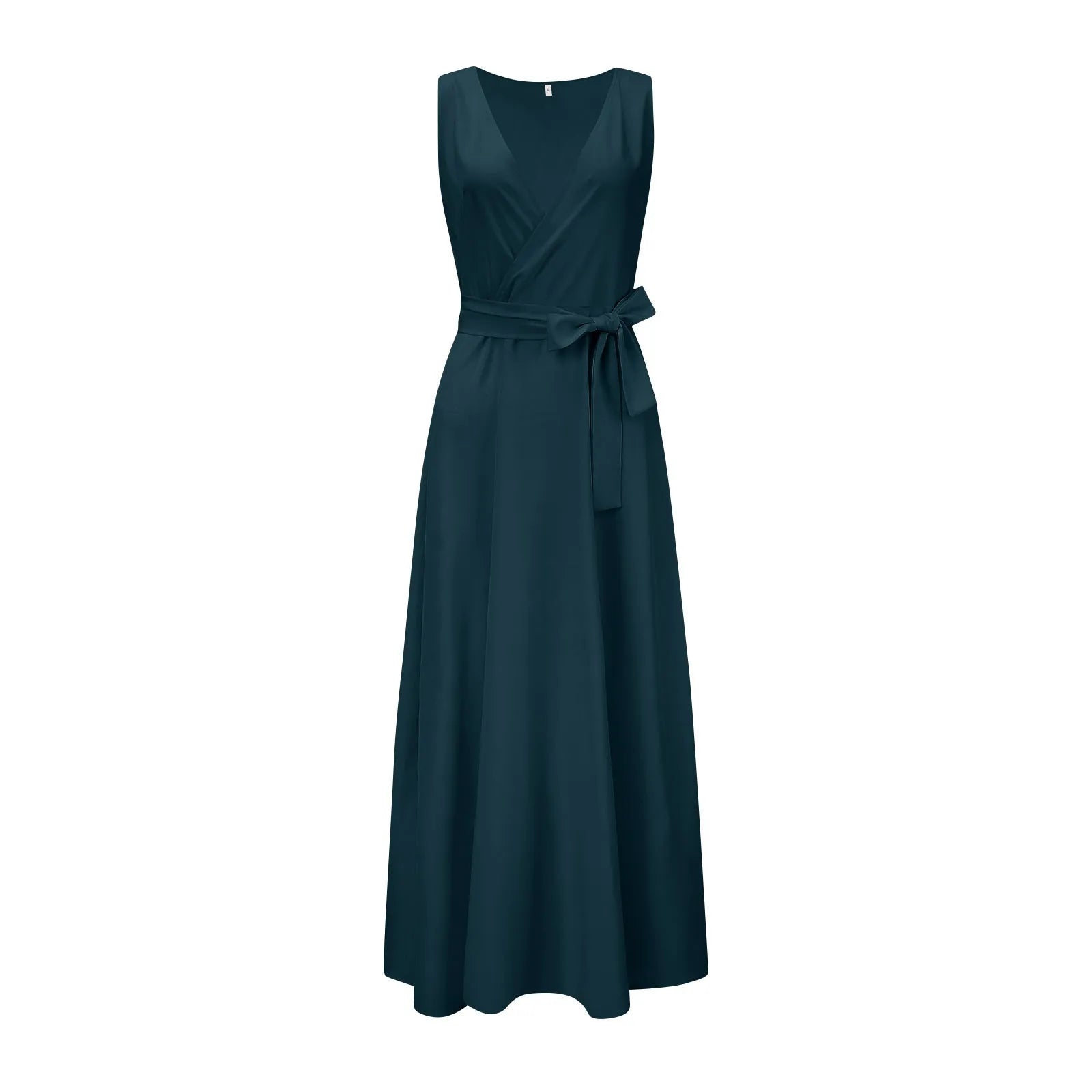 Elegancka Sukienka Maxi z Kopertowym Dekoltem