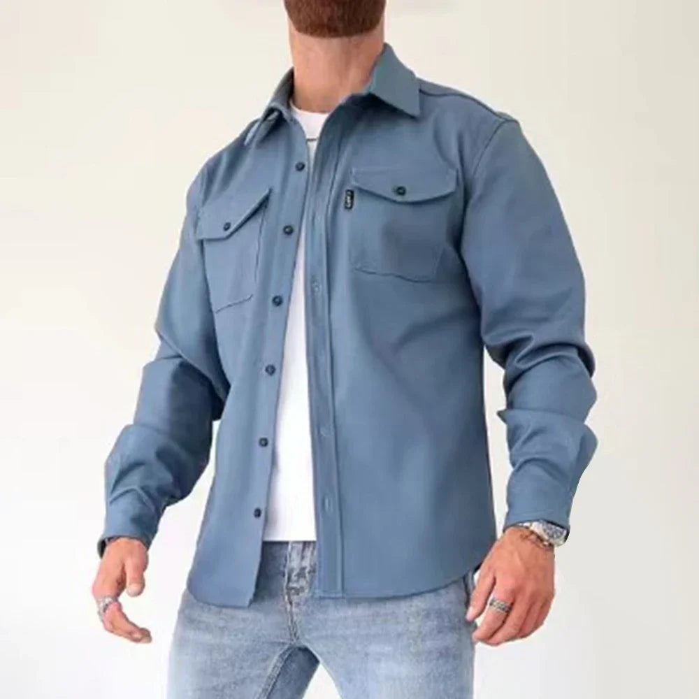 Męska koszula-kurtka z kieszeniami