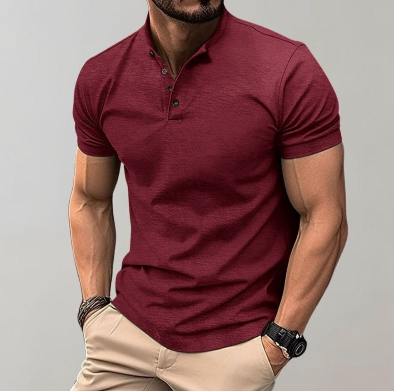 Męska koszulka polo slim fit – elegancki T-shirt z kołnierzykiem na co dzień i do pracy