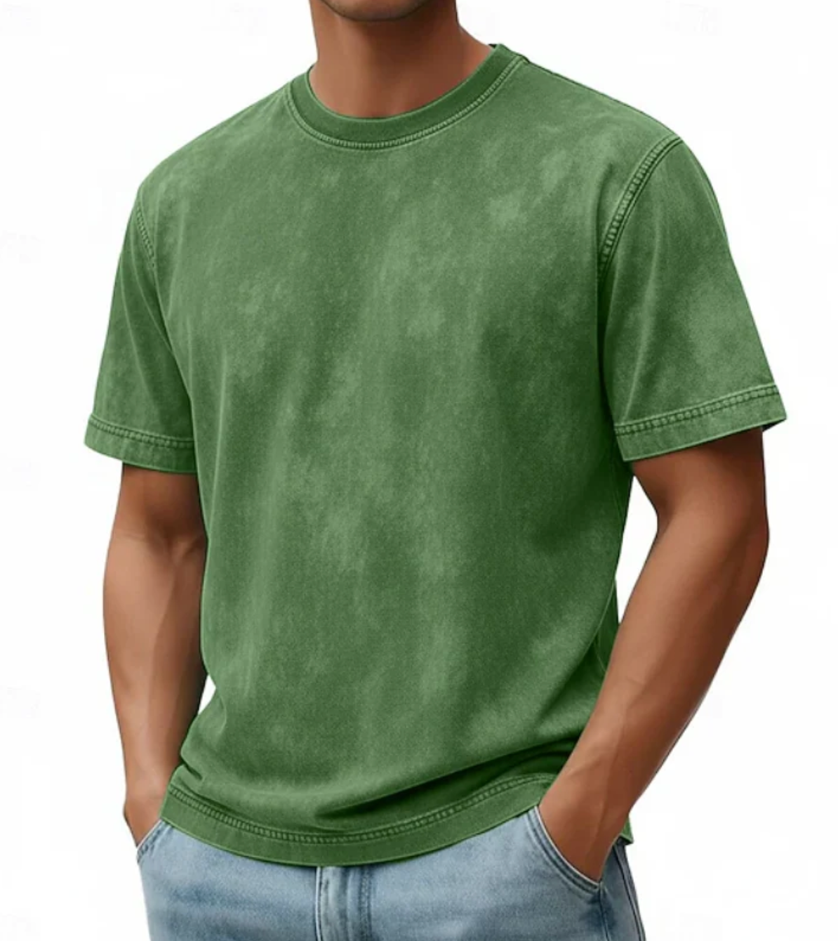 Męski T-shirt z Okrągłym Dekoltem – Lekka Koszulka o Swobodnym Kroju