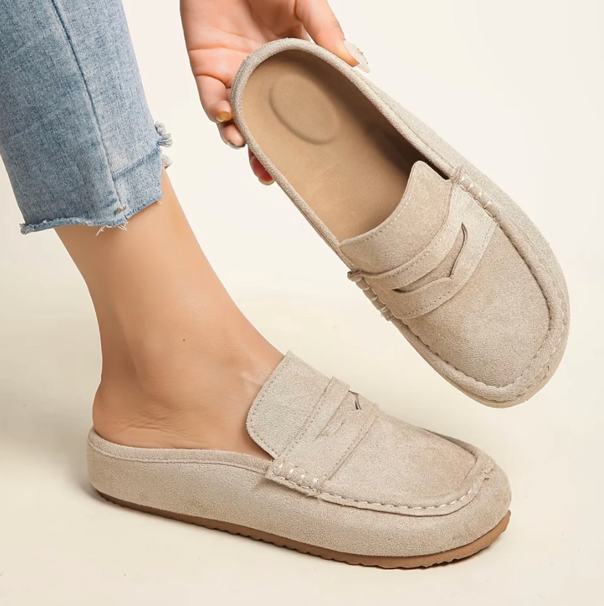 Damskie Mokasyny Slip-On z Otwartą Piętą