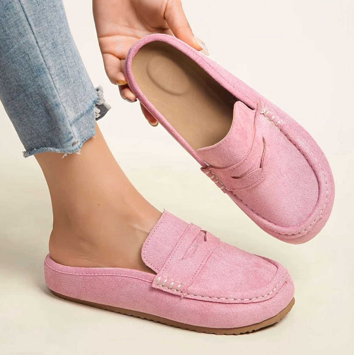 Damskie Mokasyny Slip-On z Otwartą Piętą