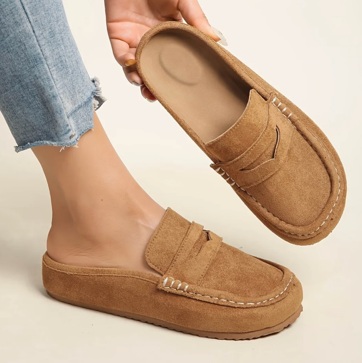 Damskie Mokasyny Slip-On z Otwartą Piętą