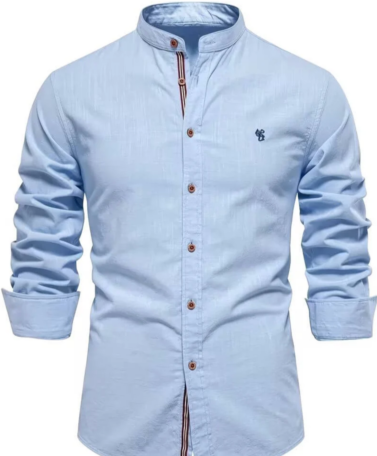 Męska Koszula ze Stójką i Długim Rękawem – Smart Casual