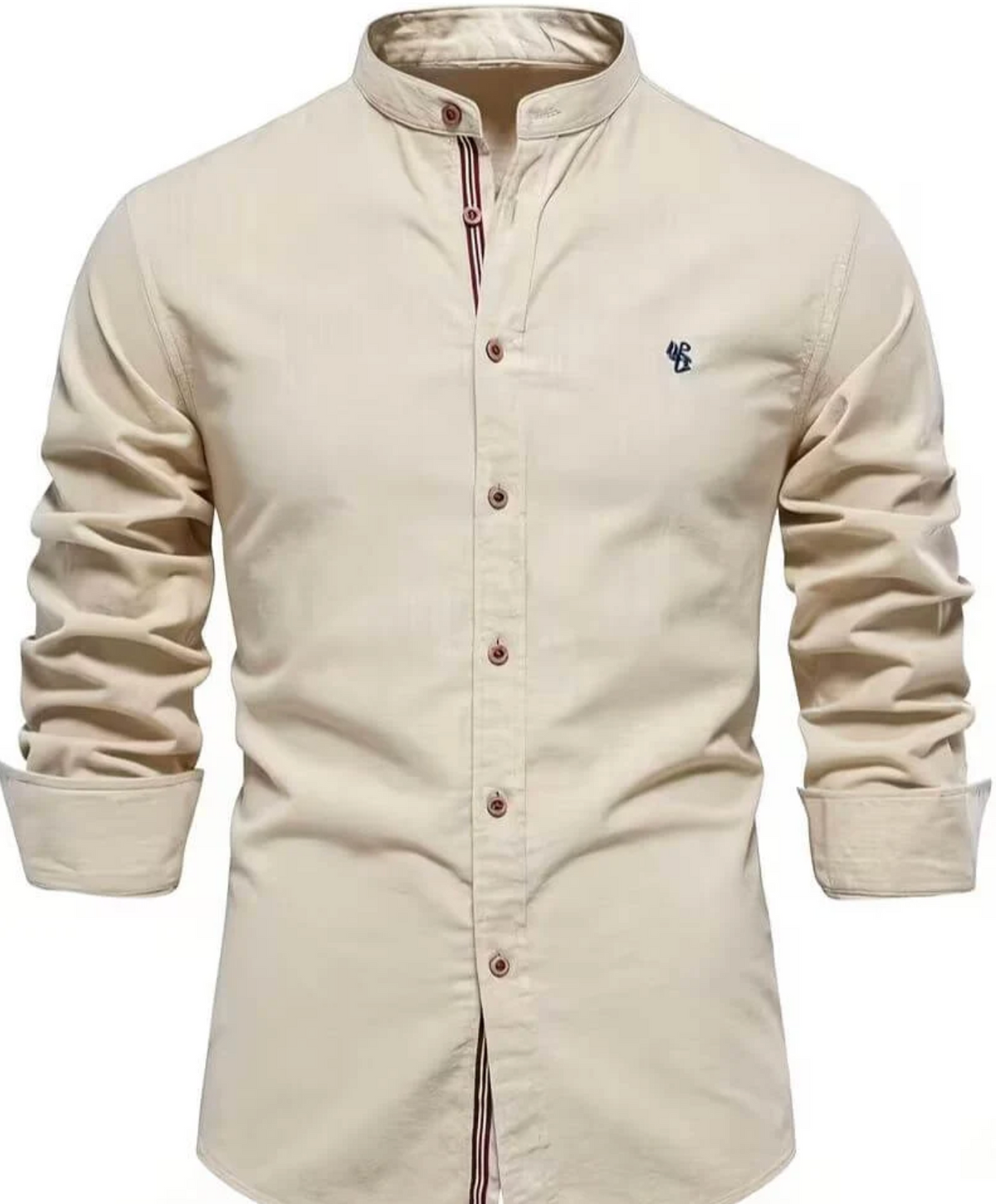 Męska Koszula ze Stójką i Długim Rękawem – Smart Casual