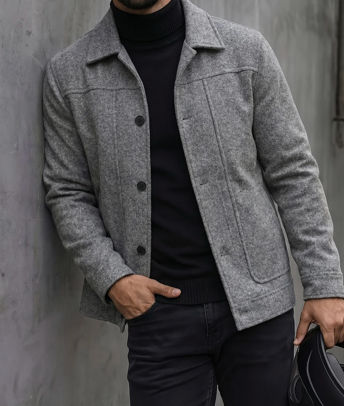 Męska Koszula Slim Fit z Długim Rękawem i Kontrastowymi Detalami