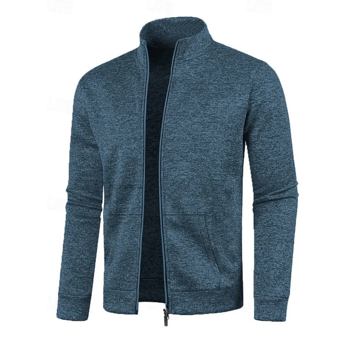 Męski Sweter Rozpinany ze Stójką i Zamkiem
