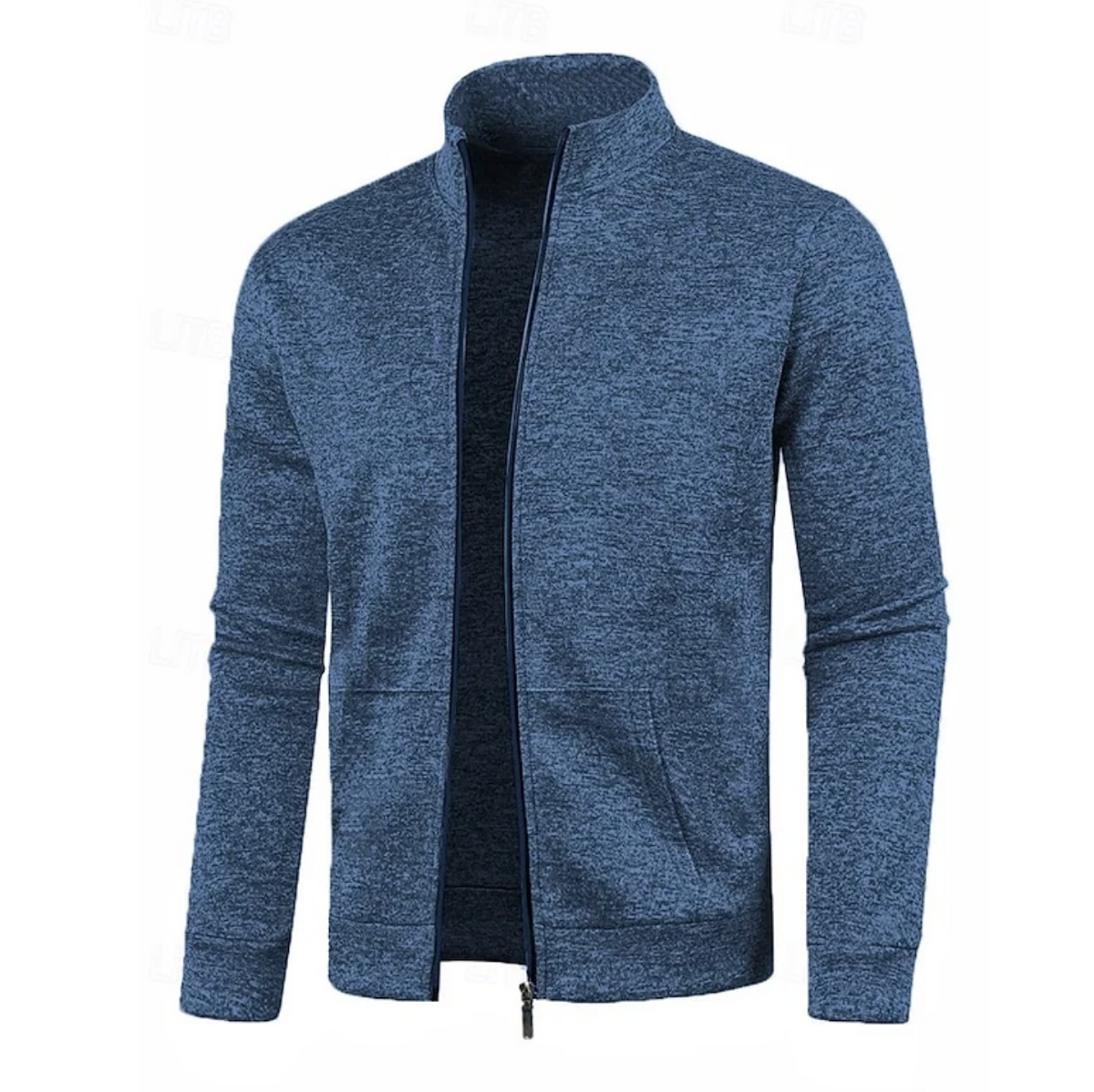 Męski Sweter Rozpinany ze Stójką i Zamkiem