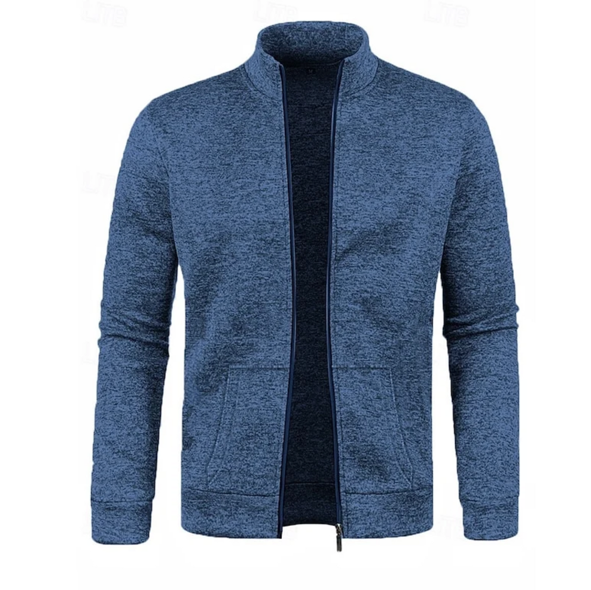 Męski Sweter Rozpinany ze Stójką i Zamkiem
