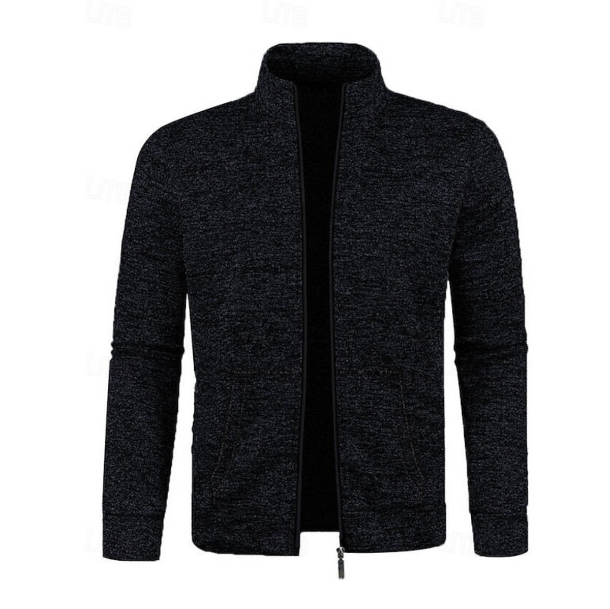 Męski Sweter Rozpinany ze Stójką i Zamkiem