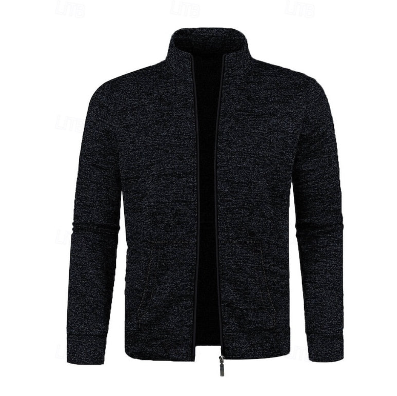 Męski Sweter Rozpinany ze Stójką i Zamkiem