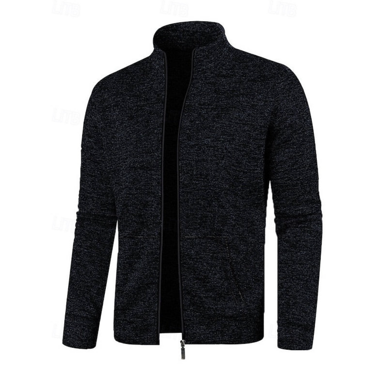 Męski Sweter Rozpinany ze Stójką i Zamkiem